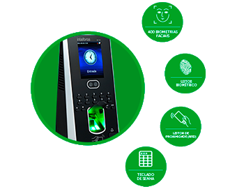 <center><h3>CONTROLE DE ACESSO</h3><br>Controlador de acesso stand alone com display touch screen e abertura através de senha, cartão de proximidade ou leitor biométrico.